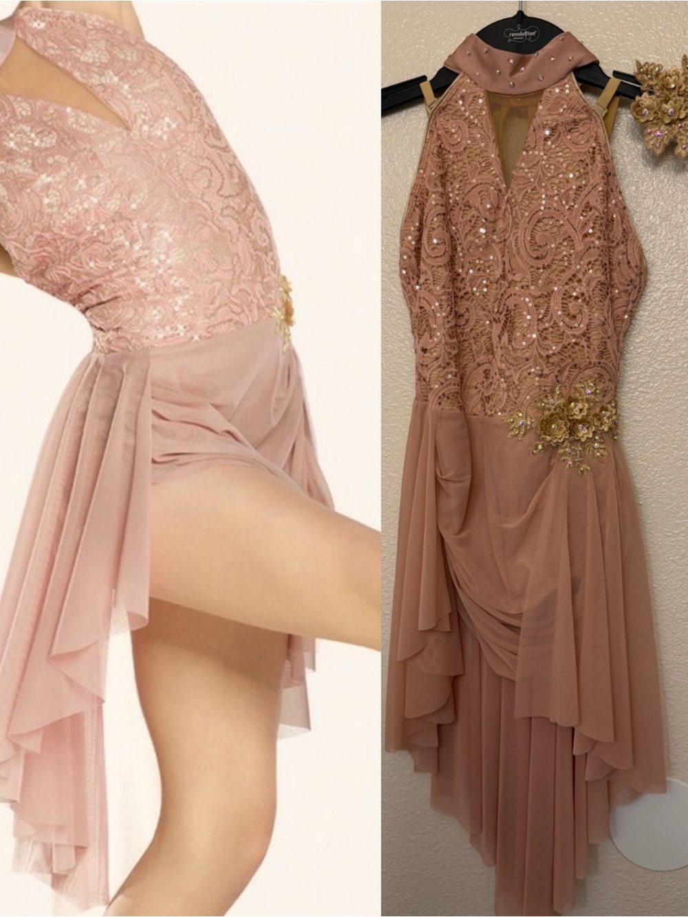 Revolution 10th House Dance Costume blush dusty rose FALLING IN LOVE TH20223 LC
